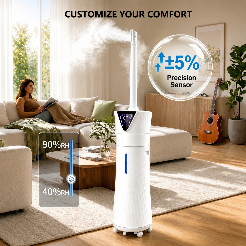 17L Humidifiers for Bedroom Large Room – Ultra Quiet (35dB), 56H Runtime, Smart App & Remote, Auto Humidistat, Top Fill Cool Mist Humidifier, Aroma Diffuser, Auto Shut-Off – Whole House