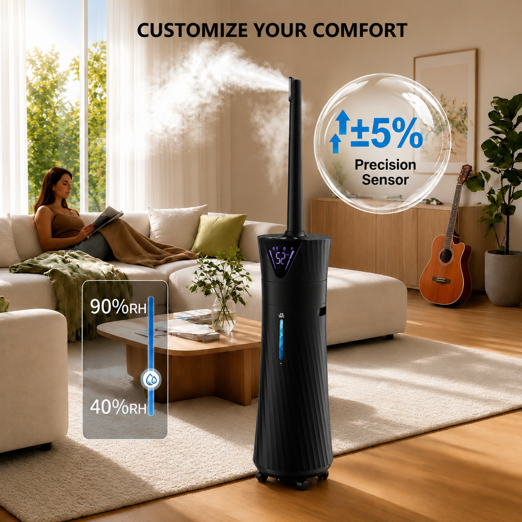 17L Humidifiers for Bedroom Large Room – Ultra Quiet (35dB), 56H Runtime, Smart App & Remote, Auto Humidistat, Top Fill Cool Mist Humidifier, Aroma Diffuser, Auto Shut-Off – Whole House